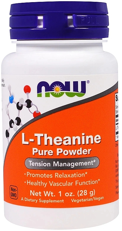 Dietary Supplement "L-Theanine", powder - Now Foods L-Theanine Pure Powder — photo N1