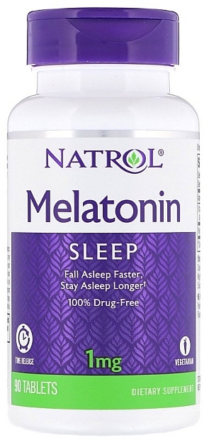 Time Release Melatonin, 1 mg - Natrol Melatonin Sleep — photo N1