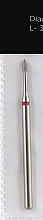 Diamond Nail File Drill Bit, narrow drop, 1.6 mm, red - Head The Beauty Tools — photo N1