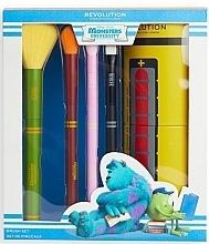 Fragrances, Perfumes, Cosmetics Makeup Brush Set, 4 pcs + case - Makeup Revolution x Monsters University Scare Can Brush Set	