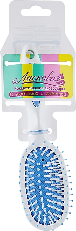 Massage Hair Brush for Kids, white-blue - Laskovaya — photo N1