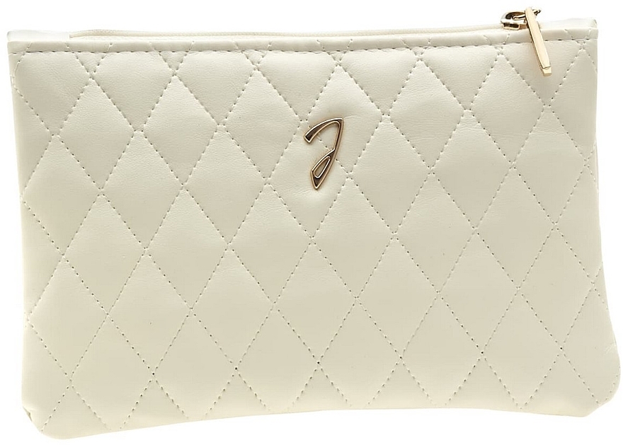 Quilted Makeup Bag, beige, A6131VT - Janeke Beige Quilted Pouch — photo N1