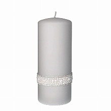 Decorative Candle, 7x10 cm, grey - Artman Crystal Pearl — photo N1