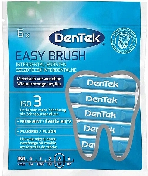 Interdental Brush, 0.6 mm, Pack of 6 - DenTek Easy Brush — photo N1