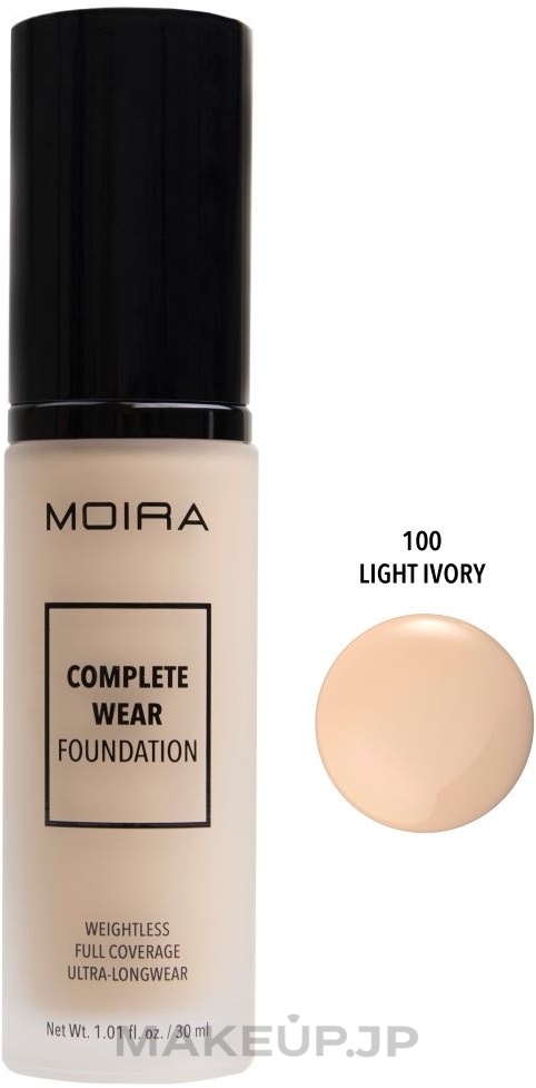 Foundation - Moira Complete Wear Foundation — photo 100 - Light Ivory