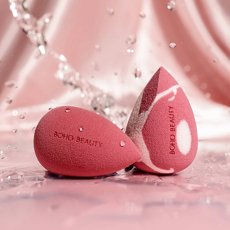 Sponge Set, berry/medium slanted pink-berry - Boho Beauty Bohoblender Berry Regular + Pinky Berry Medium Cut — photo N4