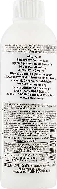 Oxidant Cream - Echosline Hydrogen Peroxide Stabilized Cream 20 vol (6%) — photo N2