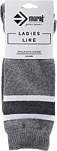 Fragrances, Perfumes, Cosmetics Women Knee-High Socks, grey with grey stripe - Moraj