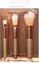 Makeup Brush Set, 3pcs - Makeup Revolution London Brushes Mini Brush Set — photo N1