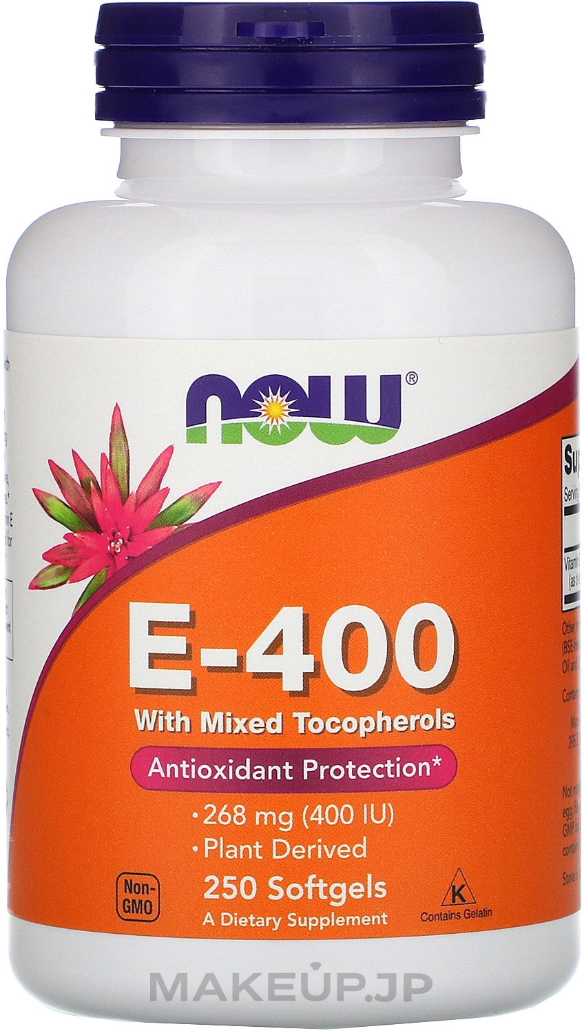 Vetamin E-400 with Mixed Tocopherols, capsules - Now Foods E-400 With Mixed Tocopherols Softgels — photo 250 ЊВ.