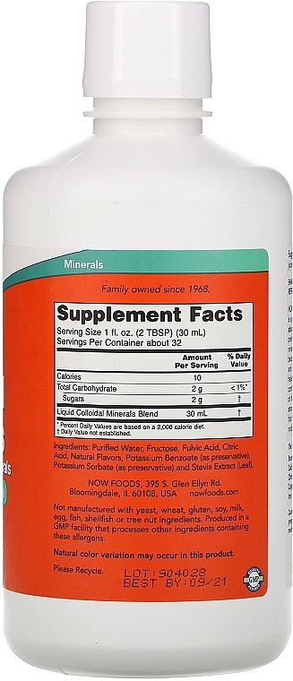 Colloidal Minerals - Now Foods Colloidal Minerals Natural Raspberry Flavor — photo N2