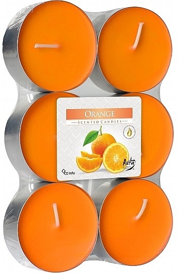 Orange Tea Light Set - Bispol Orange Maxi Scented Candles — photo N1