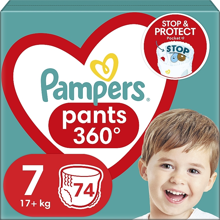 Diaper Pants, size 7, 17+ kg, mega pack 74 pcs - Pampers — photo N1