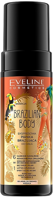 Self-Tanning Foam - Eveline Cosmetics Brazilian Body — photo N1