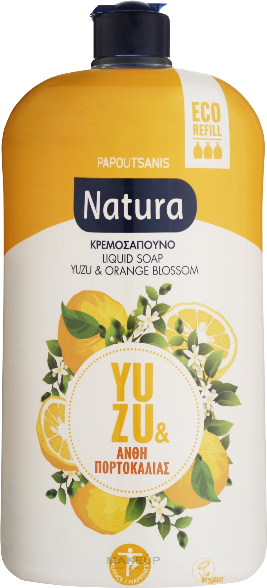 Yuzu & Orange Blossom Liquid Soap - Papoutsanis Nature Yuzu & Orange Blossom Liquid Soap Bottle Refill — photo 900 ml