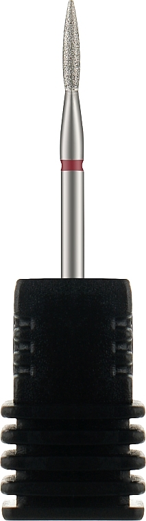 Diamond Nail Drill Bit 'Flame', 243 018R 1.8mm, red mark - Tufi Profi Premium — photo N1