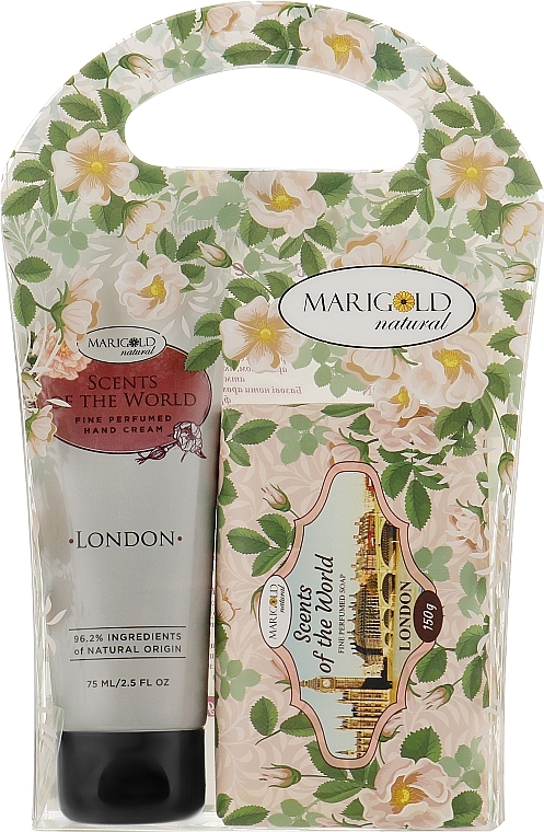 Bar Soap & Hand Cream Set "London" - Marigold Natural London (h/cr/75ml + soap/150g) — photo N1