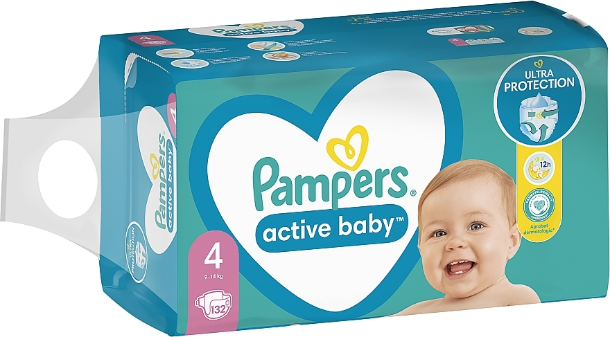 Diapers 'Active Baby' 4 (9-14 kg), 132 pcs - Pampers — photo N9