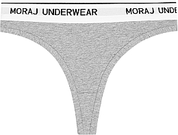 Thong Panties, wide elastic band, grey - Moraj — photo N1