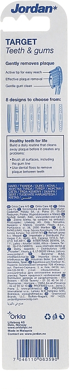 Toothbrush Hard Target, pink with blue - Jordan Target Teeth & Gums Hard — photo N4