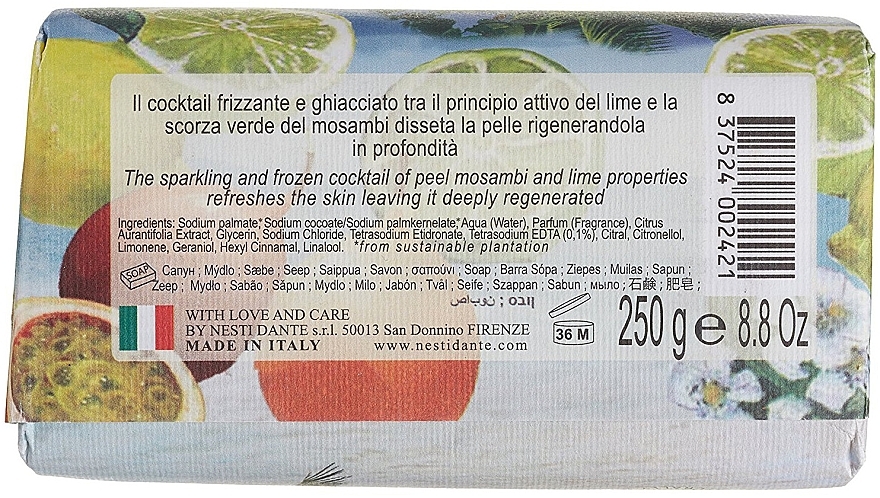 Soap "Lime & Mangosteen" - Nesti Dante Paradiso Tropicale Tahitian Lime & Mosambi Peel Soap — photo N2