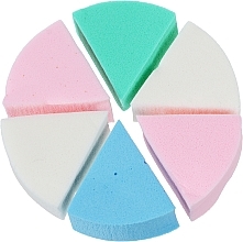 Fragrances, Perfumes, Cosmetics Makeup Sponge 6in1 CS073CM, circle, mix - Cosmo Shop Sponge