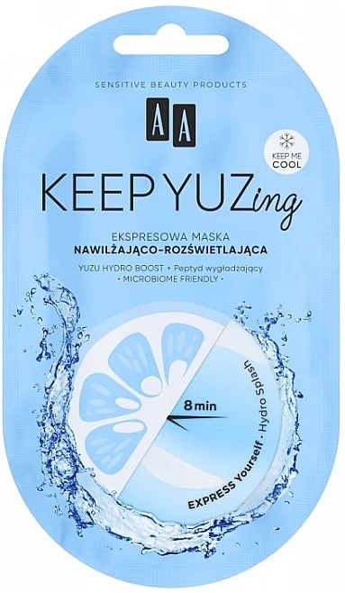 Hydrating & Brightening Express Face Mask - AA Cosmetics KEEP YUZing — photo N1