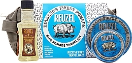 Fragrances, Perfumes, Cosmetics Set - Reuzel Blue Pomade Travel Kit (h/pomade/113 g + h/pomade/35 g + shm/100 ml + bag/1 pcs)