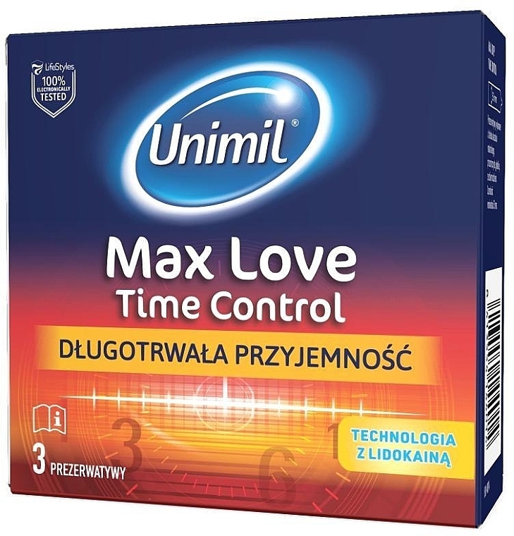 Condoms, 3 pcs. - Unimil Max Love Time Control — photo N1