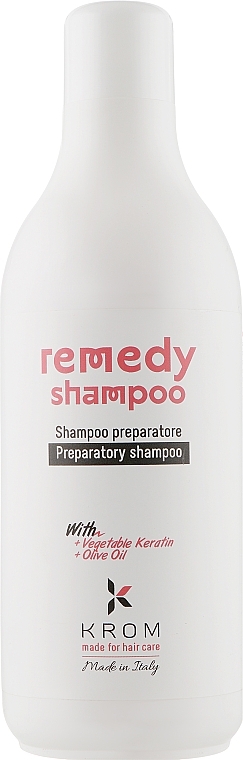 Repairing Shampoo with Vegetable Keratin and Olive Oil - Krom Remedy Shampoo — photo N1