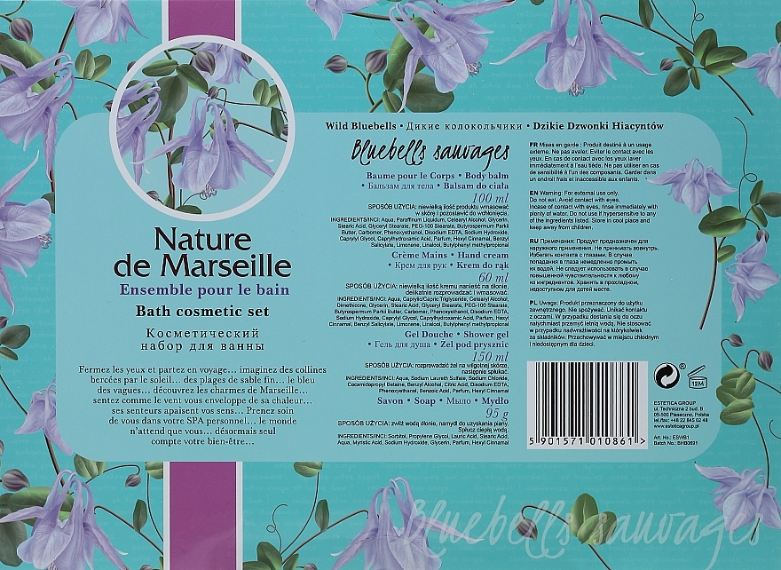 Wild Bellflower Set - Nature de Marseille (b/balm/150ml + h/cr/60ml + sh/gel/100ml + soap/90g) — photo N3