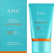 Light Moisturizing Sunscreen - AHC Natural Perfection Moist Sun Cream SPF50+/PA++++ — photo N2