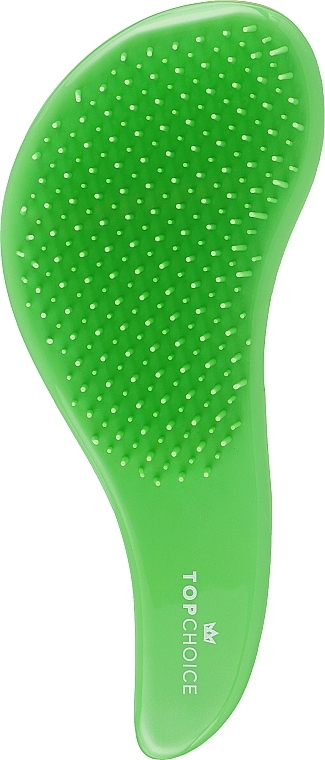 Hair Brush "Detangler Rubberised", 63916, green with pink - Top Choice — photo N1