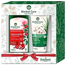 Fragrances, Perfumes, Cosmetics Set - Farmona Herbal Care Wild Rose & Aloe (bath/milk/500ml + b/balm/200ml)