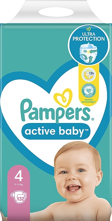 Diapers 'Active Baby' 4 (9-14 kg), 132 pcs - Pampers — photo N10