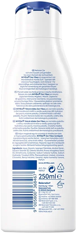Zen Vibes Body Lotion - Nivea Body Lotion Zen Vibes Almond Blossom And Vanilla Scent Limited Edition — photo N2