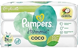 Fragrances, Perfumes, Cosmetics Baby Wet Wipes, 3x42 pcs - Pampers Harmonie Coco Baby Wipes