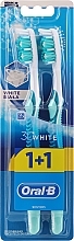 Fragrances, Perfumes, Cosmetics 歯ブラシセット、40 中硬さ、ターコイズブルー - Oral-B 3D White 40 Medium 1+1