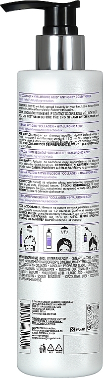 Anti Grey Hair Conditioner - Pharma Group Laboratories Collagen & Hyaluronic Acid Anti-Grey Conditioner — photo N11