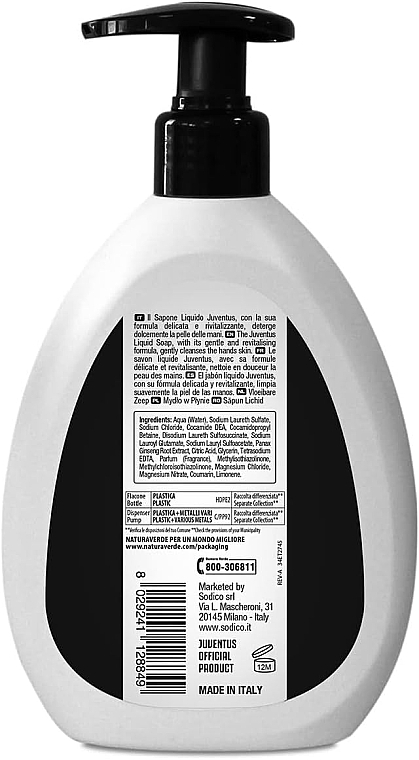 Juventus Liquid Soap - Naturaverde Football Teams Juventus Liquid Soap — photo N2