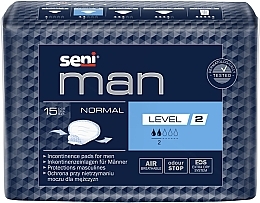 Fragrances, Perfumes, Cosmetics Seni Man Normal Level 2 Urological Pads for Men, 15 pcs - Art