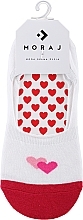 Fragrances, Perfumes, Cosmetics Women No Show Socks with Hearts, 1 pair, white and pink - Moraj