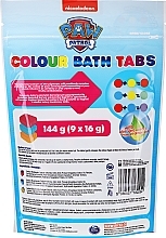 Effervescent Colored Bath Tablets, blue packaging - Nickelodeon Paw Patrol Movie Colour Bath Tabs — photo N2