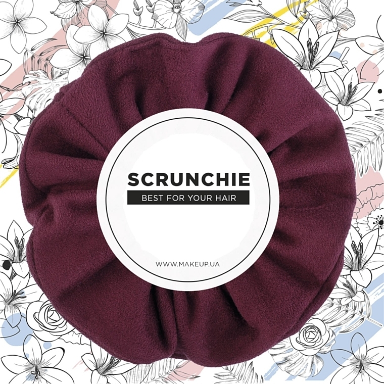 MakeUp - Suede Classic Hair Scrunchie, Burgundy — photo N1