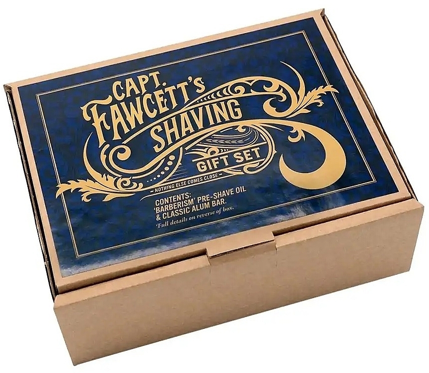 Captain Fawcett Shaving Gift Set (beard/oil/50ml+alum/bar/90g) - Set — photo N3