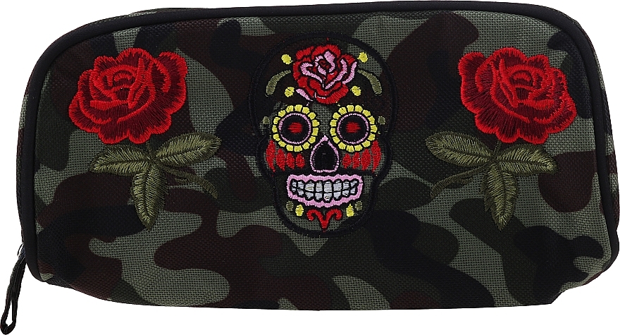Makeup Bag "Camouflage", 95856, rose & skull - Top Choice — photo N1