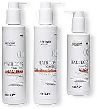 Fragrances, Perfumes, Cosmetics Set "Anti Hair Loss Complex" - Hillary Serenoa Vitamin PP Hair Loss Control (cond/250ml + shamp/250ml + h/mask/200m) 