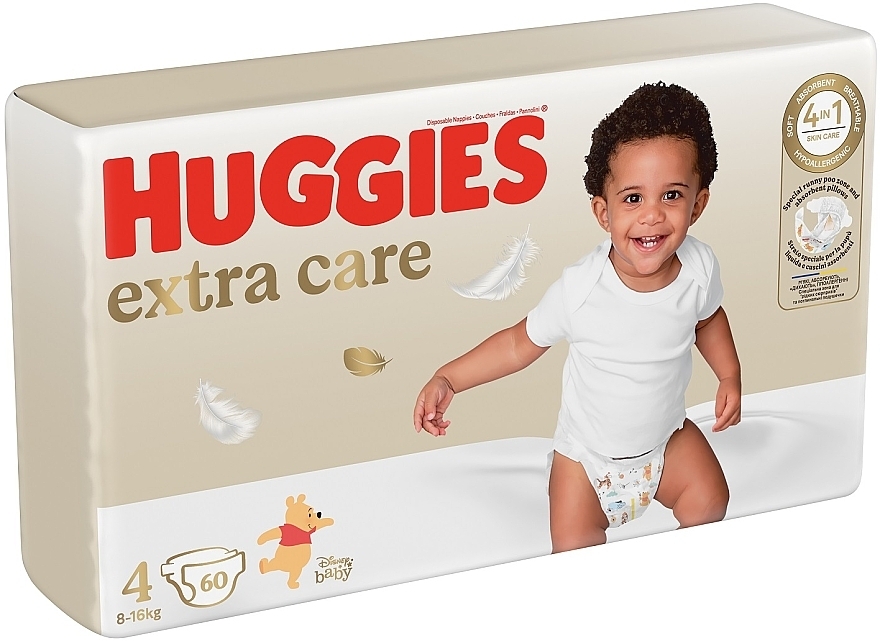 Diapers Extra Care, size 4, 8-16 kg, 60 pcs, Mega - Huggies — photo N2