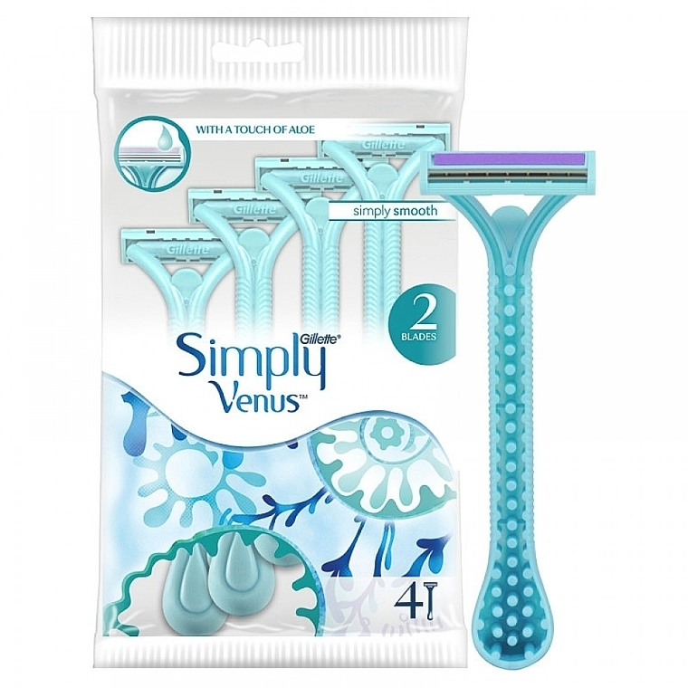 Disposable Razor Set, 4 pcs - Gillette Venus Simply 2 — photo N1