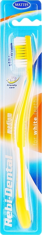 Toothbrush Rebi-Dental M43, medium, yellow - Mattes — photo N1